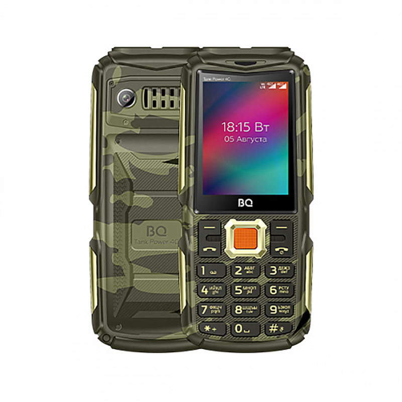 Сотовый телефон BQ 2410L Tank Power 4G Camouflage-Gold сотовый телефон bq 2817 tank quattro power camouflage