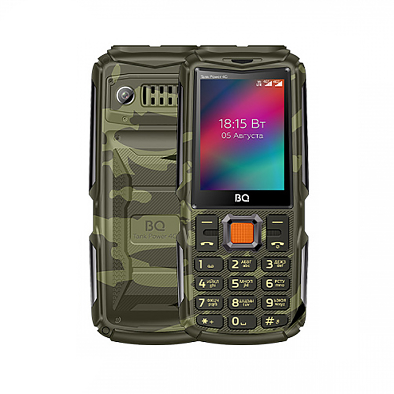 Сотовый телефон BQ 2410L Tank Power 4G Camouflage-Gunmetal сотовый телефон bq 2817 tank quattro power camouflage