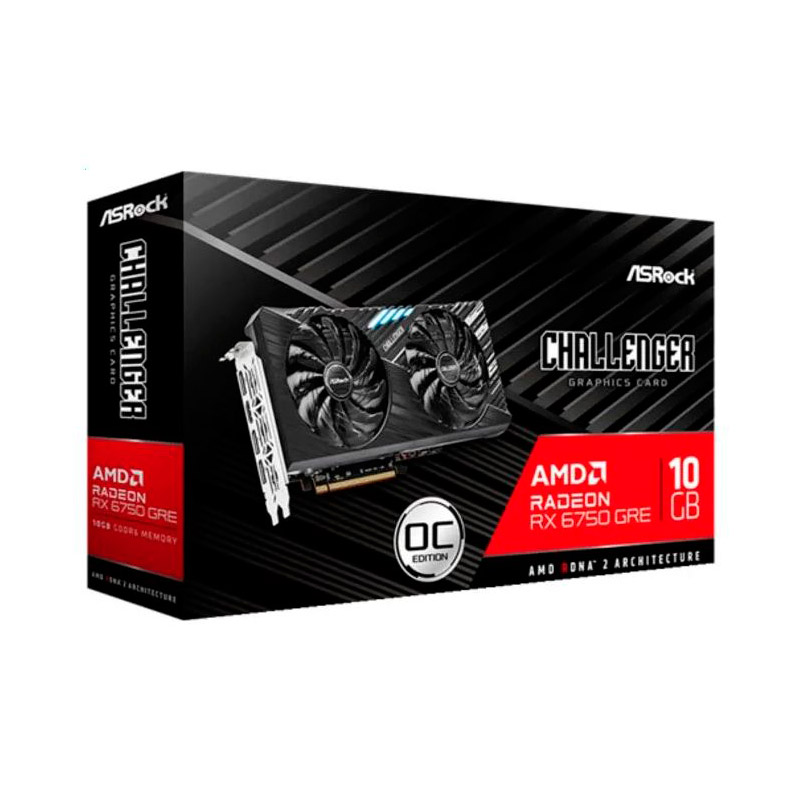 фото Видеокарта asrock radeon rx 6750gre challenger 10gb 2189mhz pci-e 4.0 10240mb 16000mhz 160-bit hdmi 3xdp rx6750gre cl 10go