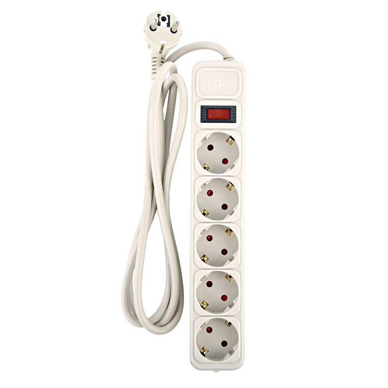 фото Сетевой фильтр perfeo real power 5 sockets 1.8m grey pf_e1498