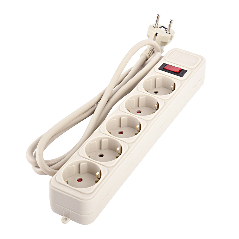 фото Сетевой фильтр perfeo real power 5 sockets 1.8m grey pf_e1498