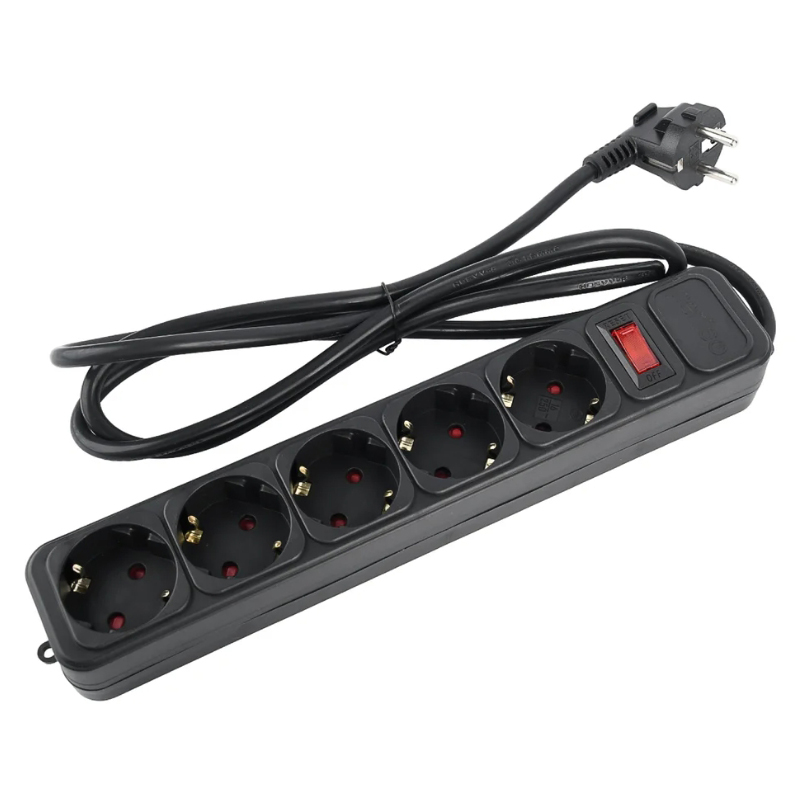 фото Сетевой фильтр perfeo real power 5 sockets 1.8m black pf_e1499