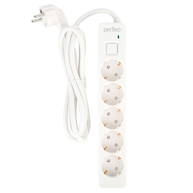 фото Сетевой фильтр perfeo real stream 5 sockets 5m white pf_e1508