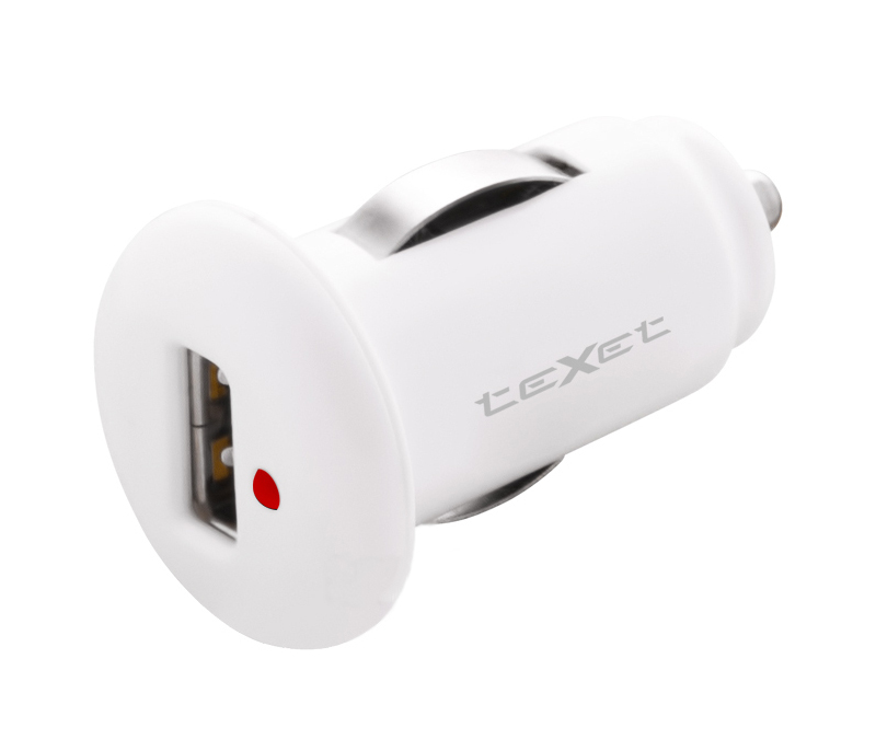 

Зарядное устройство teXet PowerUno USB/iPhone 4 TPC-1003 1A White автомобильное