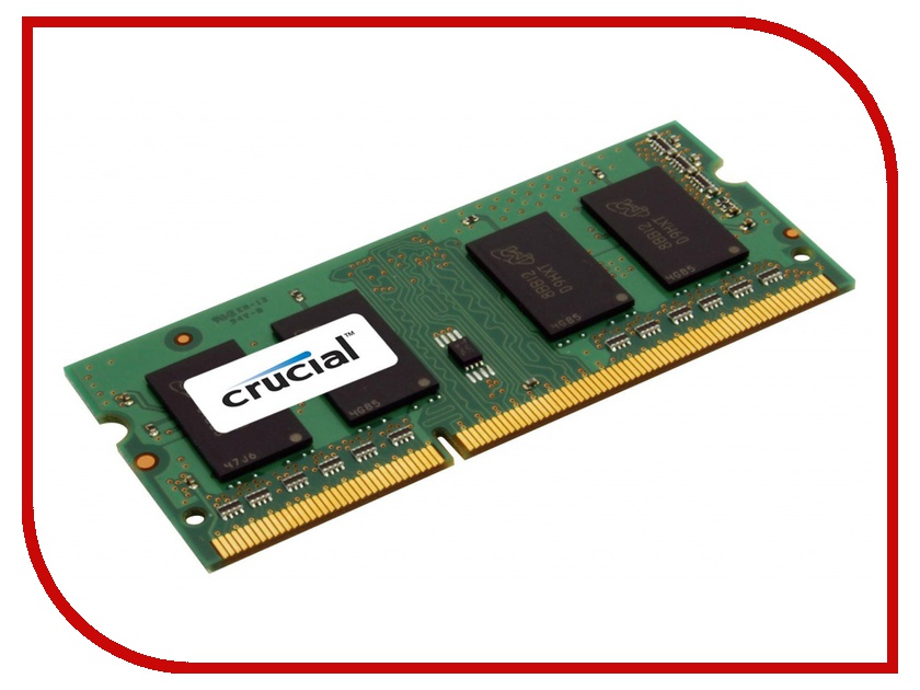 

Модуль памяти Crucial DDR3L SO-DIMM 1600MHz PC3-12800 CL11 - 2Gb CT25664BF160B, PC3-12800 SO-DIMM DDR3L 1600MHz