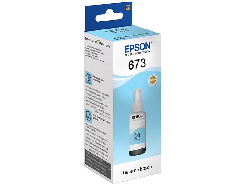 Чернила Epson T6735 C13T67354A Light Cyan для L800
