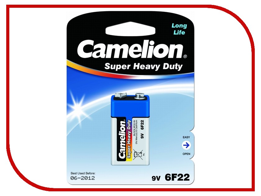 

Батарейка КРОНА Camelion 6F22 Blue 6F22-BP1B / 6F22-1BL, КРОНА