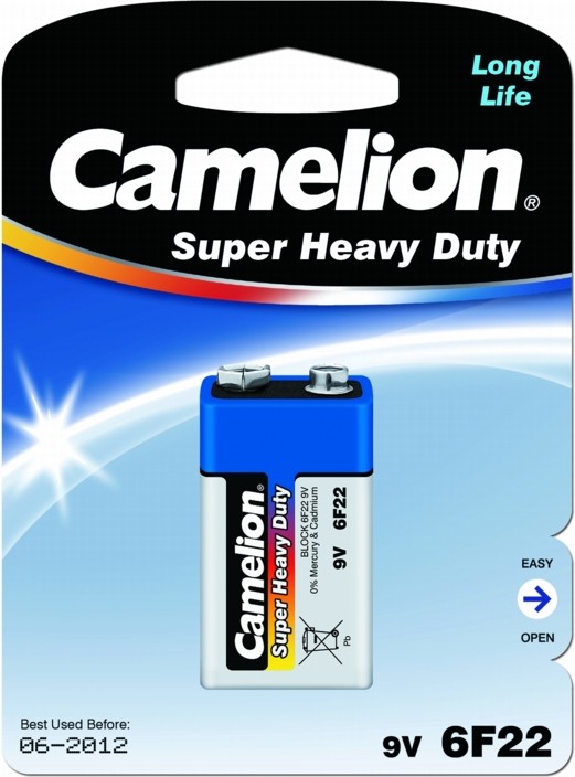 Батарейка КРОНА Camelion 6F22 Blue 6F22-BP1B / 6F22-1BL батарейка солевая camelion super heavy duty крона 9v упаковка 6f22 sp1g