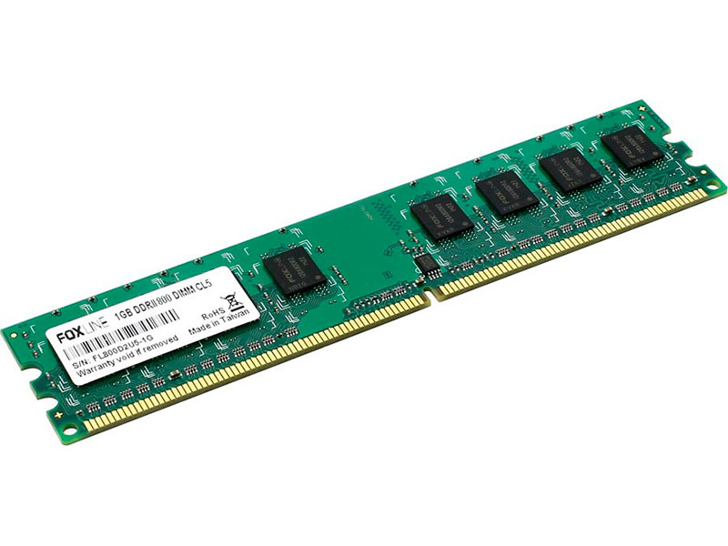 фото Модуль памяти foxline ddr2 dimm 800mhz pc2-6400 cl5 - 1gb fl800d2u5-1g