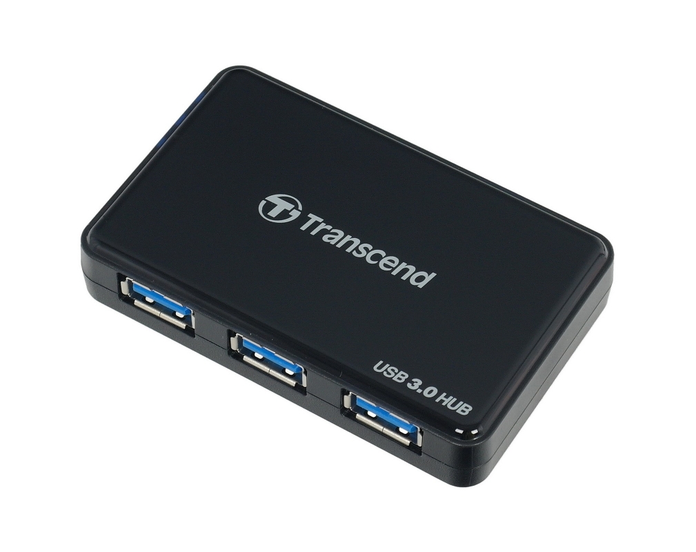 Transcend TS-HUB3K USB 3.0 4-ports Black флешка transcend jetflash 790 64гб blue black ts64gjf790k