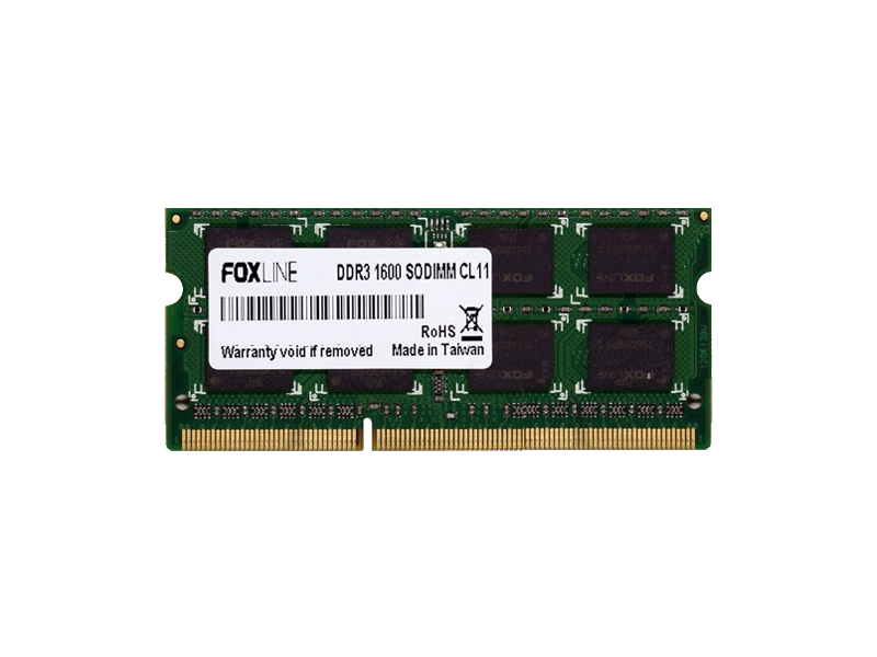 фото Модуль памяти foxline ddr3l so-dimm 1600mhz pc3-12800 cl11 - 2gb fl1600d3s11sl-2g