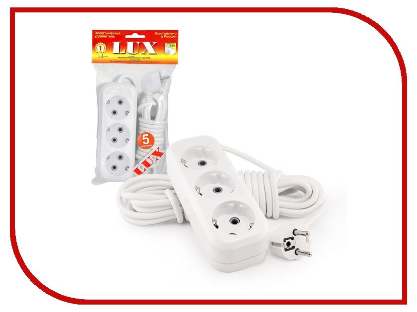 

Удлинитель LUX У3-Е-05 3 Sockets 5m 16A White