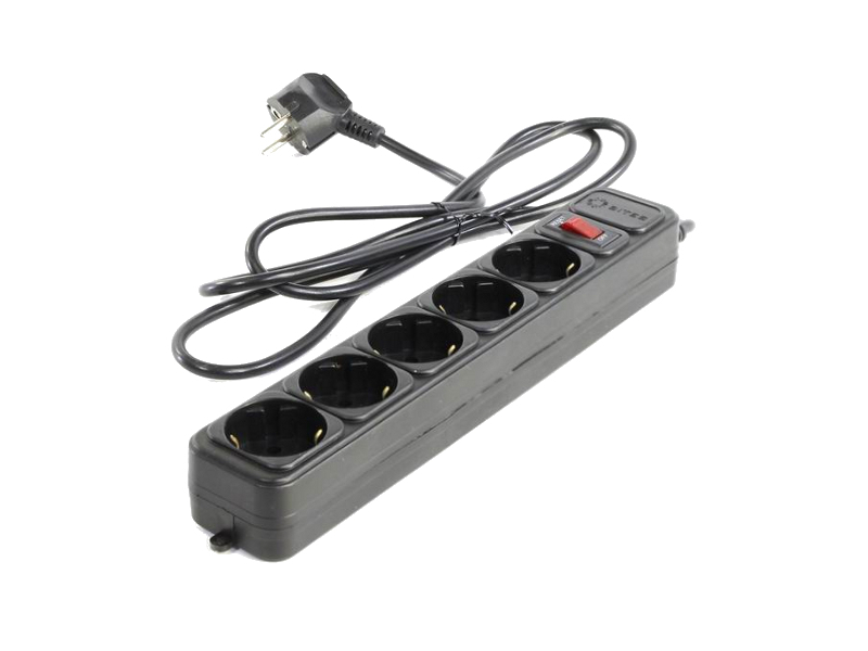 фото Сетевой фильтр 5bites 5 sockets 1m black sp5-b-10