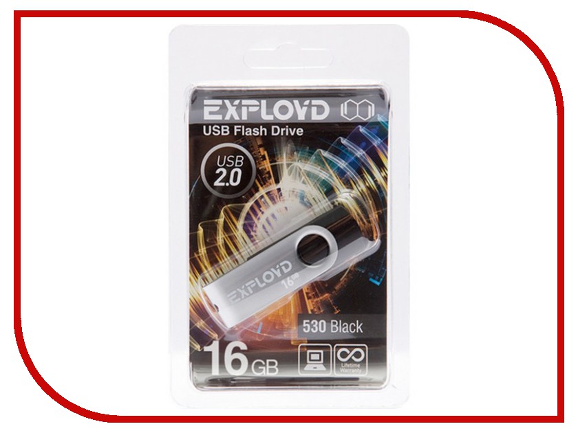 

USB Flash Drive 16Gb - Exployd 530 Black EX016GB530-B, 530
