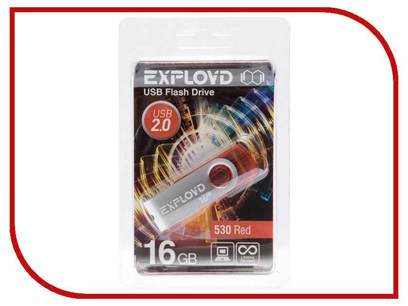 

USB Flash Drive 16Gb - Exployd 530 Red EX016GB530-R