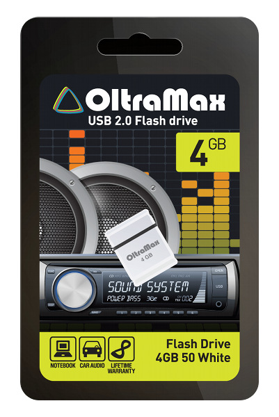 

USB Flash Drive 4Gb - OltraMax 50 White OM004GB-mini-50-W, 50