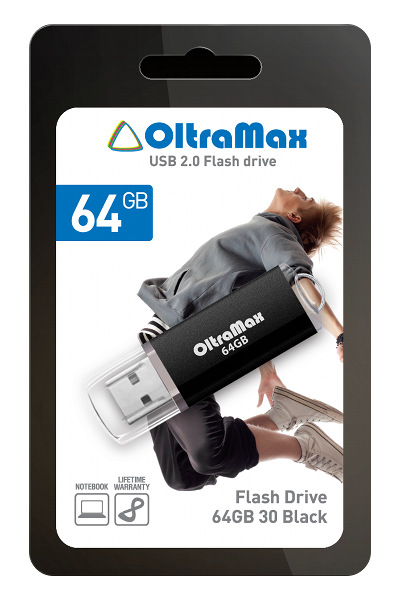 Фото - USB Flash Drive 64Gb - OltraMax 30 Black OM064GB30-B usb flash drive 64gb oltramax 330 om 64gb 330 red