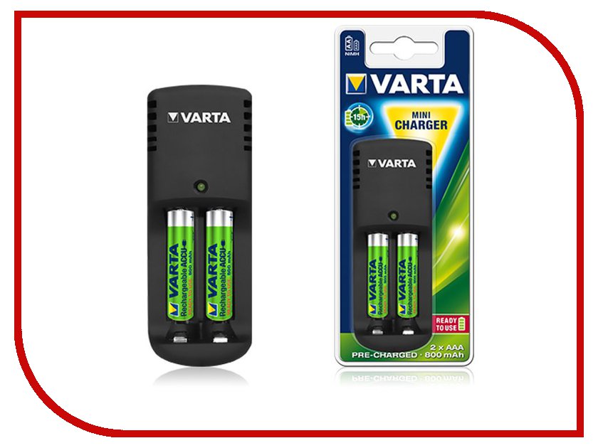 

Зарядное устройство Varta Mini Charger + 2 ак. 800 mAh 57666201421