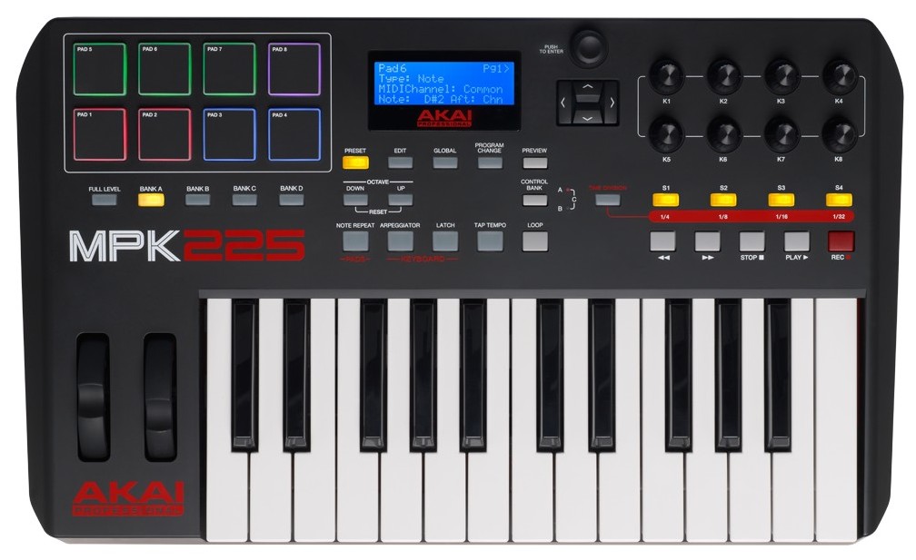 

MIDI-клавиатура AKAI pro MPK225 USB, PRO MPK225