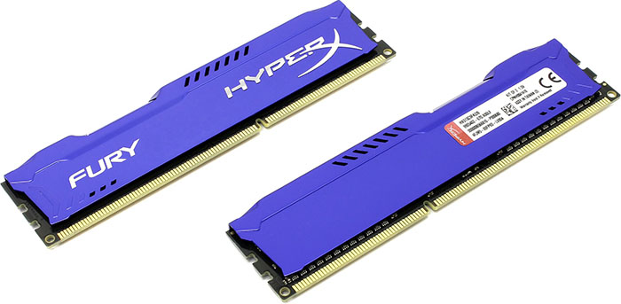 фото Модуль памяти Kingston HyperX Fury Blue DDR3 DIMM 1333MHz PC3-10600 CL9 - 8Gb KIT (2x4Gb) HX313C9FK2/8