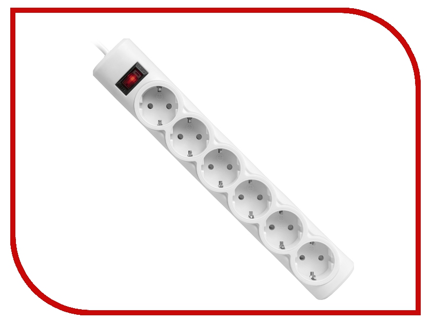 фото Сетевой фильтр Defender DFS 151 6 Sockets 1.8m White 99489