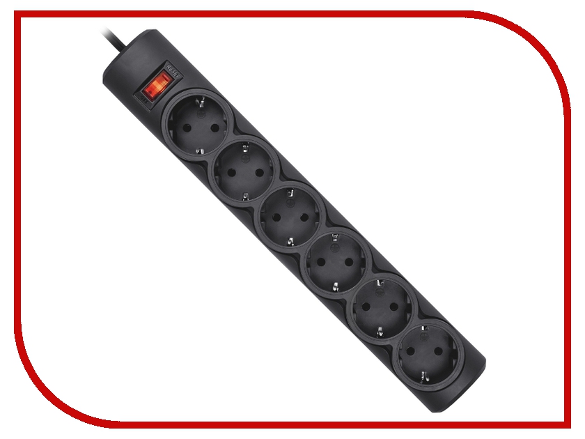 фото Сетевой фильтр Defender DFS 153 6 Sockets 3.0m Black 99495