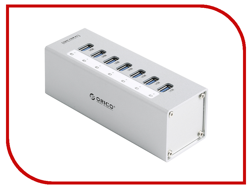 

Хаб USB Orico A3H7-SV USB 7-Ports Silver