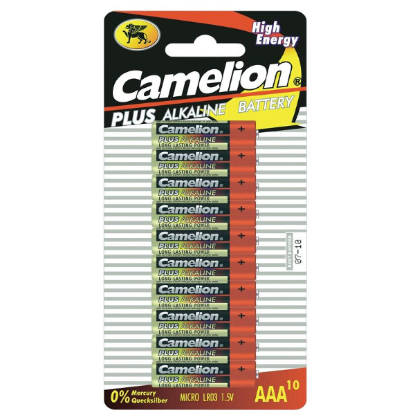 Батарейка AAA - Camelion Alkaline Plus LR03 LR03-BP10 (10 штук) цена и фото