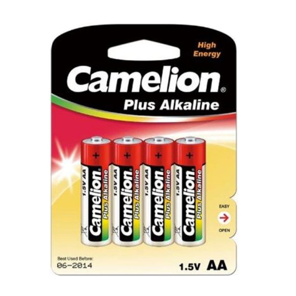 Батарейка AA - Camelion Alkaline Plus LR6-BP4 (4 штуки) батарейка camelion lr1 plus alkaline 1 5v lr1 bp2 2 штуки