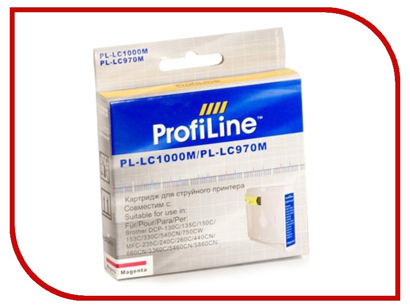 

Картридж ProfiLine PL-LC1000M для Brother LC1000M/LC970M DCP-130C/135C/150C/235C/330C/350C/440CN/750CW/MFC-240C/260C/660CN/665CW/885CW/360C/5460CN/5860CW Magenta