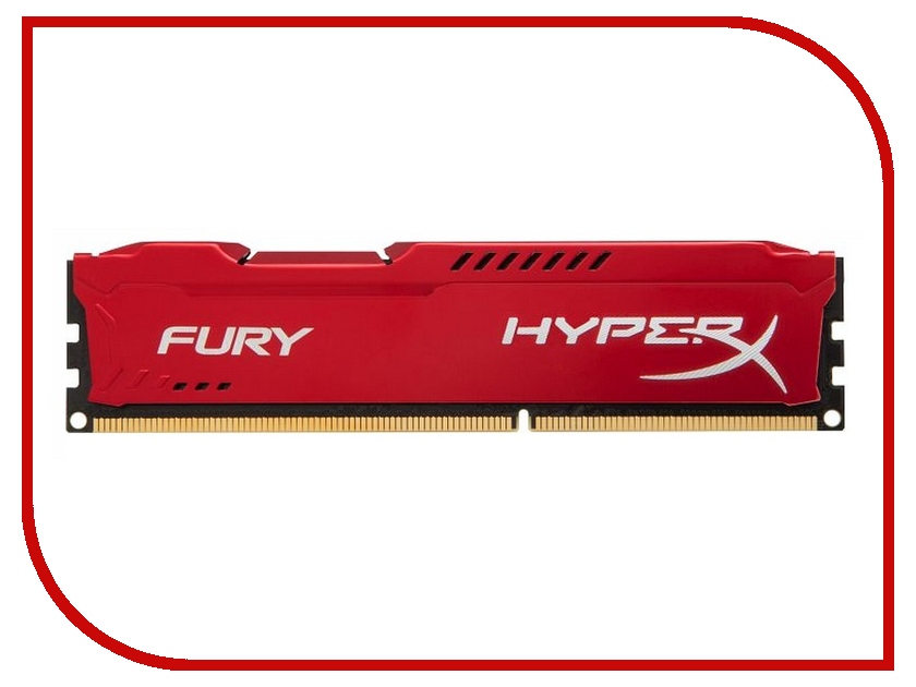 фото Модуль памяти Kingston HyperX Fury Red Series DDR3 DIMM 1600MHz PC3-12800 CL10 - 4Gb HX316C10FR/4