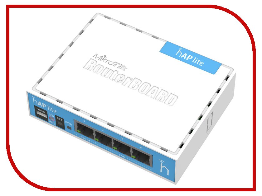 

Wi-Fi роутер MikroTik hAP Lite RB941-2nD, hAP Lite