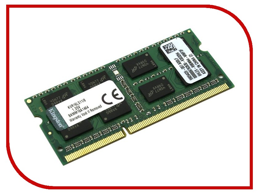 

Модуль памяти Kingston DDR3L SO-DIMM 1600MHz PC3-12800 CL11 - 8Gb KVR16LS11/8