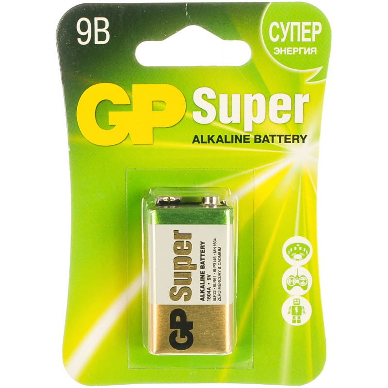Батарейка КРОНА GP Super Alkaline 1604A-5CR1 8pc pkcell alkaline 9v 6lr61 6am6 1604a mn1604 522 battery dry primary batteries for gas stoves water heater microphone