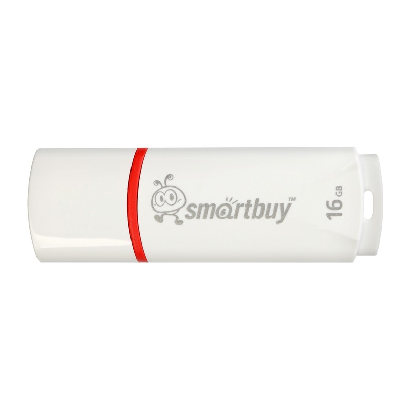 USB Flash Drive SmartBuy Crown USB 2.0 16 ГБ, белый usb flash drive 16gb smartbuy scout white sb016gb2scw