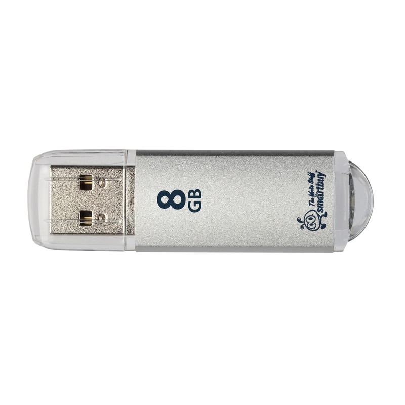 USB Flash Drive SmartBuy V-Cut USB 2.0 8Gb Silver SB8GBVC-S usb flash drive 16gb smartbuy scout white sb016gb2scw