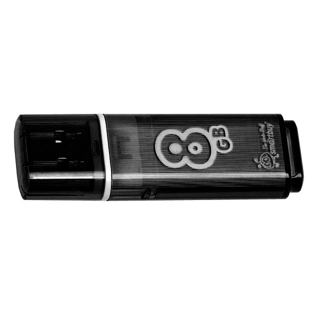 USB Flash Drive 8Gb - Smartbuy Glossy Black SB8GBGS-K usb flash drive 16gb smartbuy glossy orange sb16gbgs or