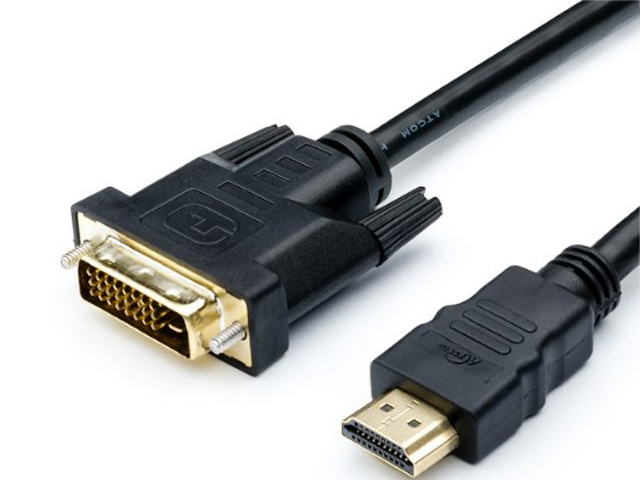 Аксессуар ATcom DVI-HDMI 3m Black АТ3810 аксессуар atcom hdmi a d micro 3m ат15269