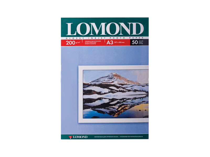 

Фотобумага Lomond А3 200g/m2 глянцевая односторонняя 50 листов 102024, 0102024