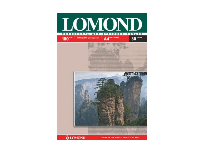 

Фотобумага Lomond А4 180g/m2 глянцевая двухсторонняя 50 листов 102065, 0102065