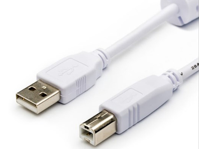 Аксессуар ATcom USB 2.0 AM/BM 1 Ferrite 80cm White AT6152 кабель usb am bm 0 8m at6152 atcom