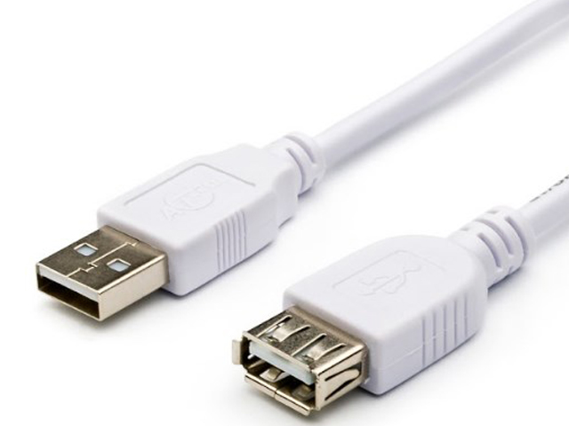цена Аксессуар ATcom USB 2.0 AM/AF 1.8m White AT3789