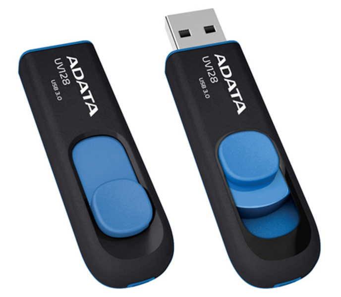 Zakazat.ru: USB Flash Drive 64Gb - A-Data UV128 USB 3.0 Black-Blue AUV128-64G-RBE