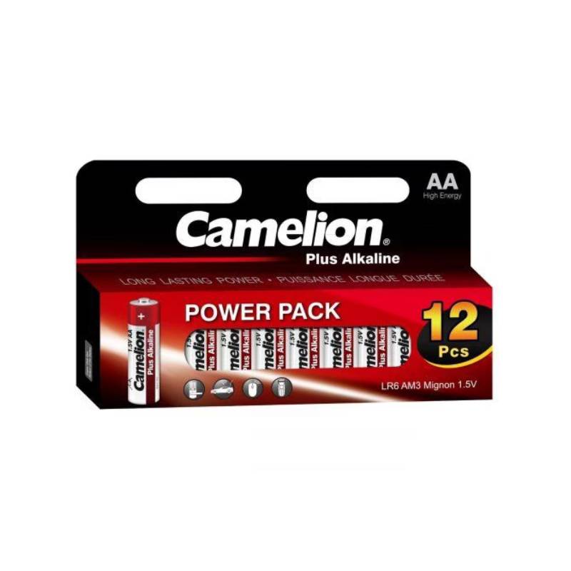 Батарейка AA - Camelion Plus Alkaline LR6-HP12 (12 штук) батарейка алкалиновая camelion plus alkaline lr6 pb24 aa 24 шт