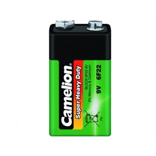 Батарейка КРОНА Camelion 6F22 Green 6F22-BP1G / 6F22-1BL батарейка toshiba heavy duty 6f22kggbp1ujss крона 6f22 9 в 1 шт