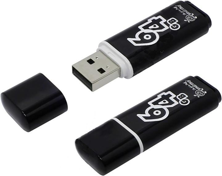 USB Flash Drive 64Gb - SmartBuy Glossy Series Black SB64GBGS-K
