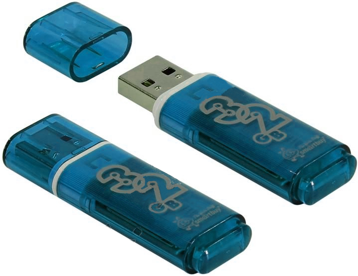 USB Flash Drive 32Gb - SmartBuy Glossy Blue SB32GBGS-B usb flash drive 32gb smartbuy scout usb 3 1 white sb032gb3scw