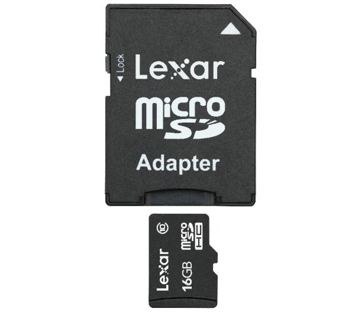 фото Карта памяти 16Gb - Lexar - Micro Secure Digital HC Class 10 LSDMI16GABEUC10A с переходником под SD