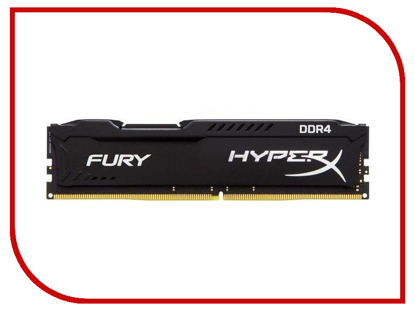 фото Модуль памяти Kingston HyperX Fury Black DDR4 DIMM 2400MHz PC4-19200 CL15 - 4Gb HX424C15FB/4