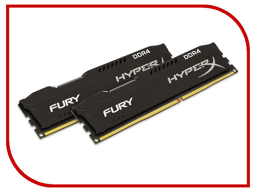 фото Модуль памяти Kingston HyperX Fury Black PC4-19200 DIMM DDR4 2400MHz CL15 - 8Gb KIT (2x4Gb) HX424C15FBK2/8